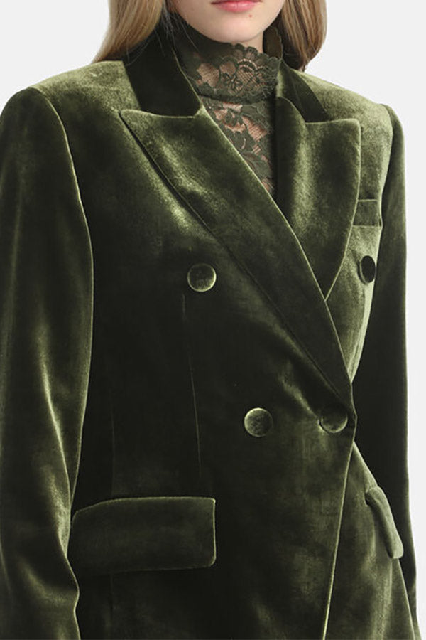 SCAFFALE GREEN ELEGANT VELVET JACKET