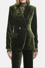 SCAFFALE GREEN ELEGANT VELVET JACKET
