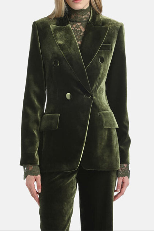 SCAFFALE GREEN ELEGANT VELVET JACKET