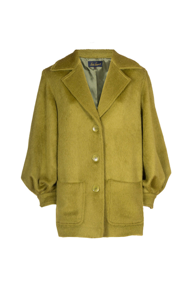 SCALTREZZA GREEN  WOOL ALPACA PEACOAT