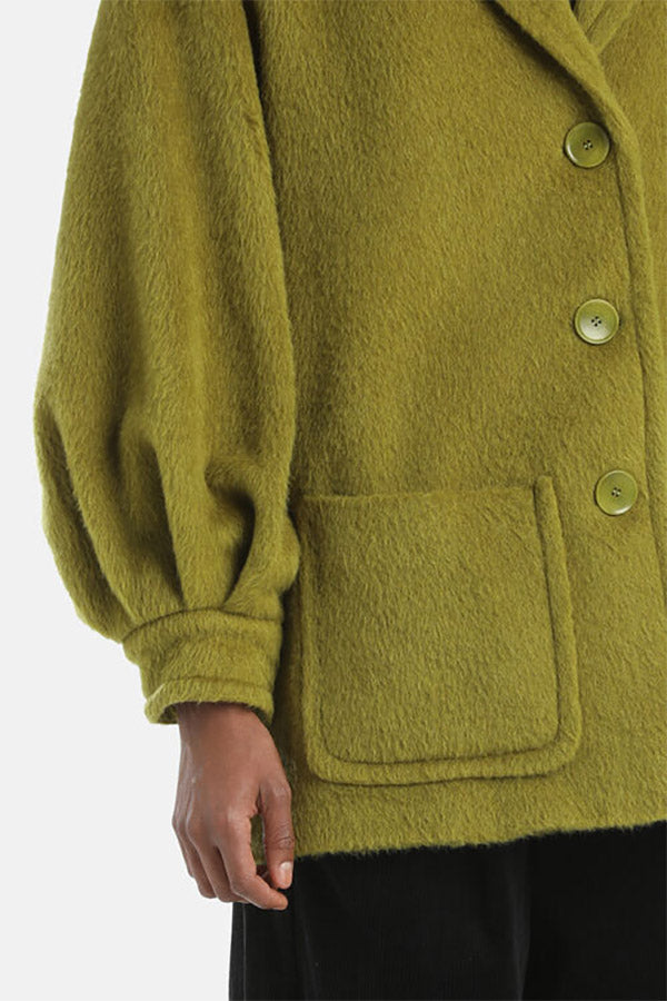 SCALTREZZA GREEN  WOOL ALPACA PEACOAT