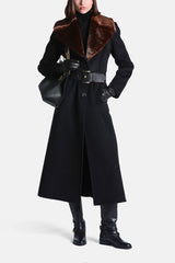 SCOLPITO FUR EFFECT LAPELS COAT