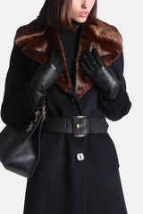 SCOLPITO FUR EFFECT LAPELS COAT