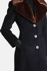 SCOLPITO FUR EFFECT LAPELS COAT