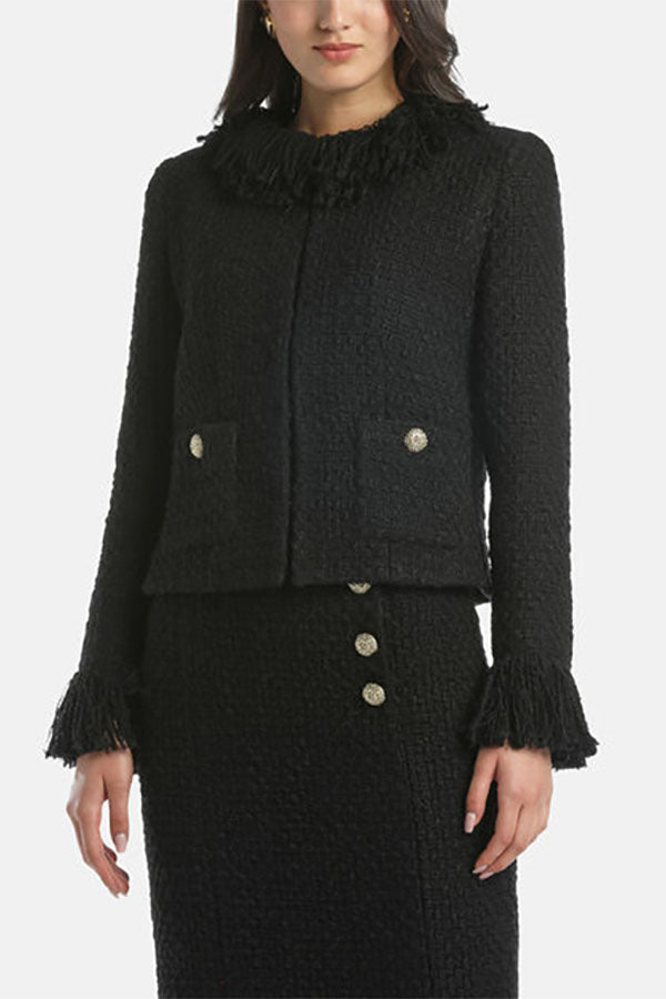 SEGUITO CROPPED FRINGES JACKET