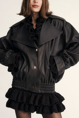SELENIO LEATHER AVIATOR JACKET