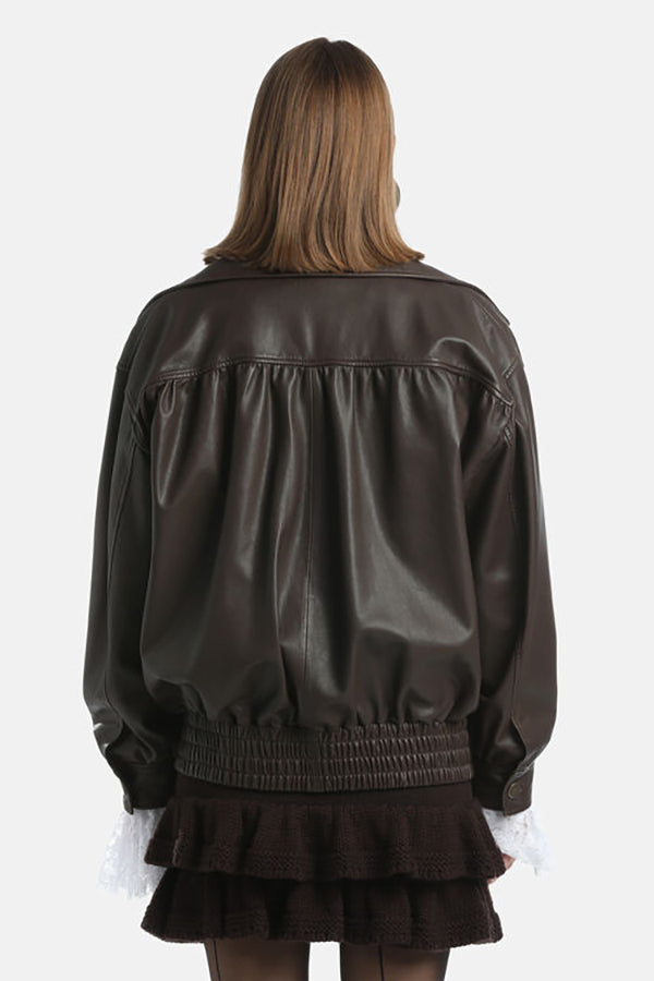 SELENIO LEATHER AVIATOR JACKET