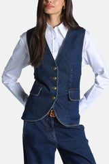 SELETTIVO COTTON DENIM VEST