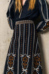 GWEN EMBROIDERED MIDAXI SKIRT