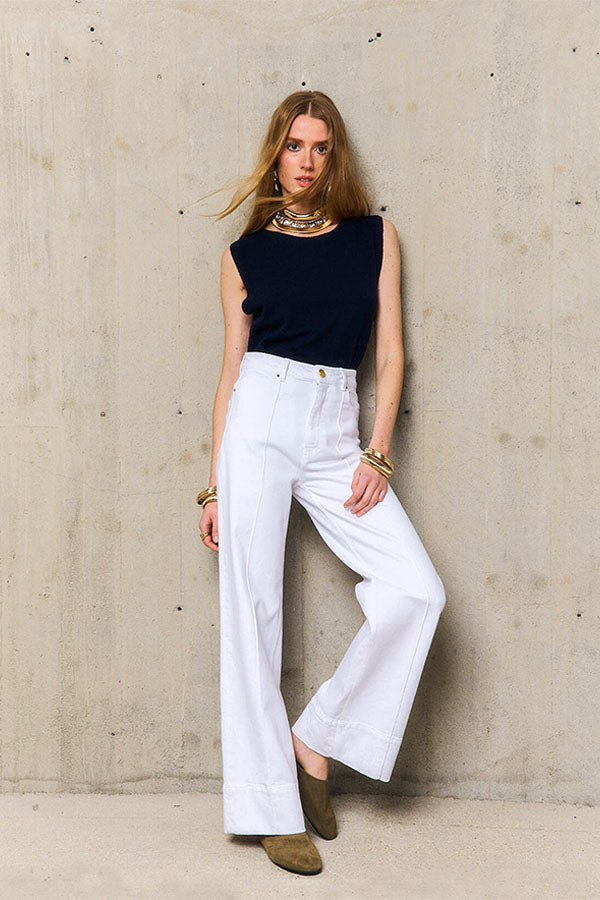 EVY WHITE FLARE TROUSERS