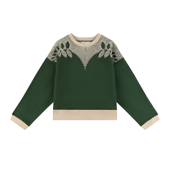 SIENA LEAF GRAPHIC GREEN SWEATSHIRT