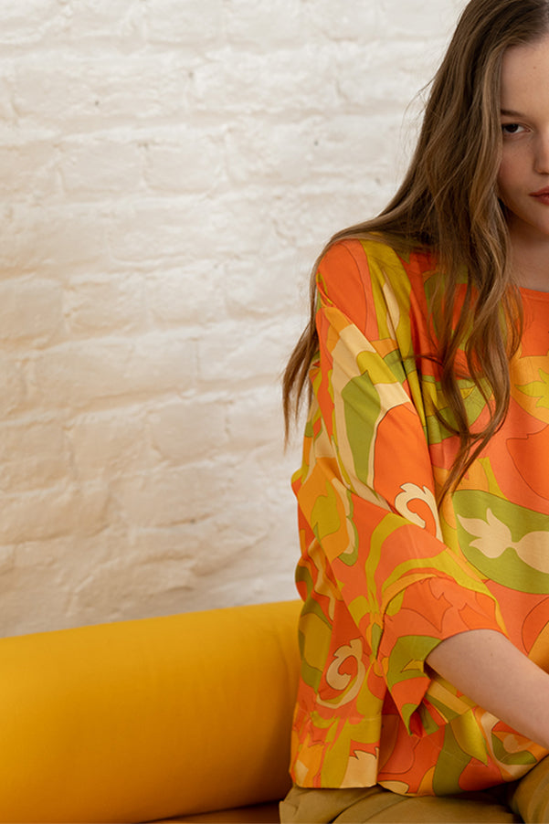 SOKO ORANGE PRINTED TUNIC