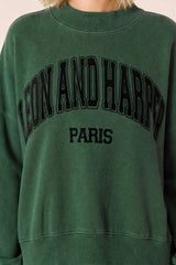 GREEN COLLEGE SWEAT SHIRT