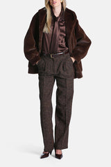 STELLE FUR EFFECT HOODED JACKET