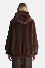 STELLE FUR EFFECT HOODED JACKET