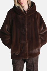 STELLE FUR EFFECT HOODED JACKET