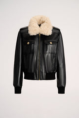 SVINCOLO FAUX FUR COLLAR AVIATOR JACKET