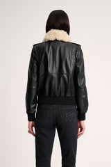 SVINCOLO FAUX FUR COLLAR AVIATOR JACKET