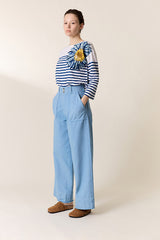THILLA FLOWER BLUE STRIPED T-SHIRT