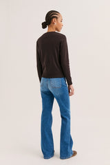 BELSA BROWN LONG-SLEEVED COTTON TSHIRT