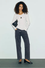 BONA NATURAL COTTON MODAL LACE TSHIRT