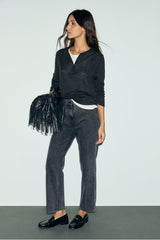 BECCA CHARCOAL LAYERED TSHIRT