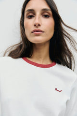 BESS RED CONTRASTING COTTON TSHIRT