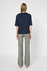 GALINA NAVY THICK COTTON LOOSE T-SHIRT