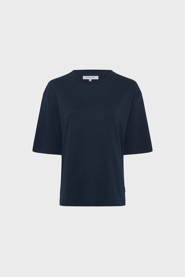 GALINA NAVY THICK COTTON LOOSE T-SHIRT