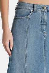 TAORMINA LONG DENIM SKIRT