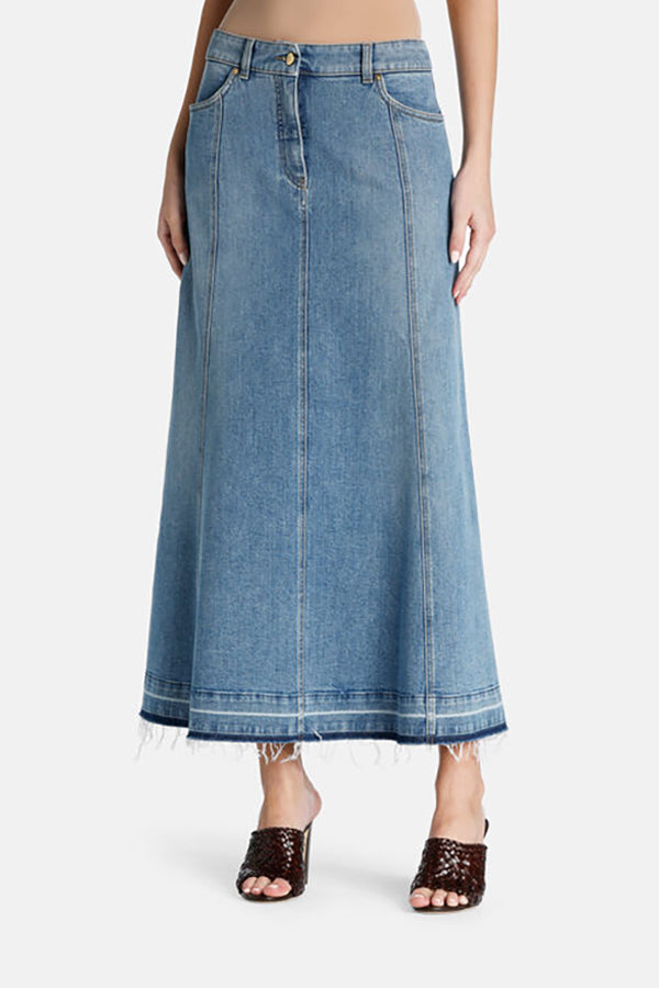 TAORMINA LONG DENIM SKIRT