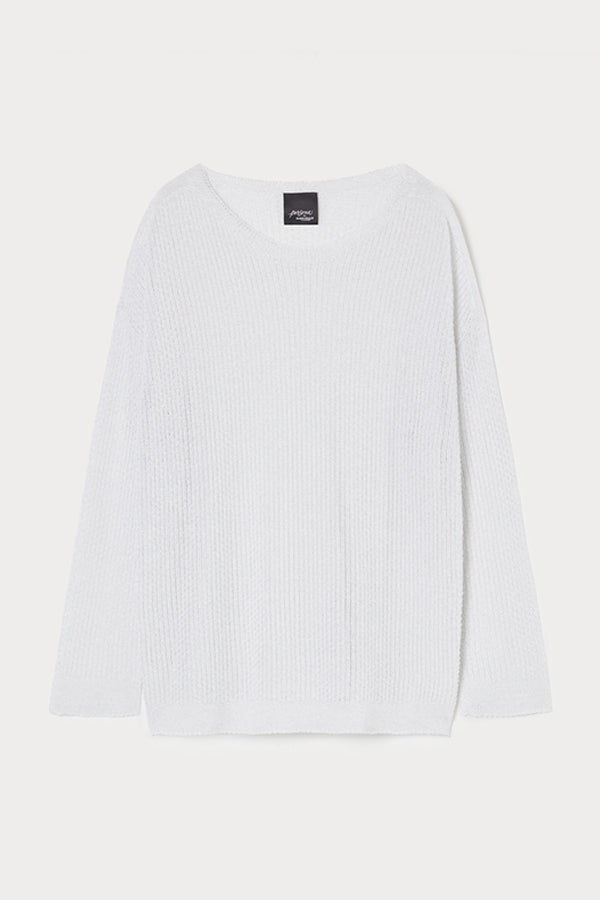 TEATINO WHITE LUREX COTTON SWEATER