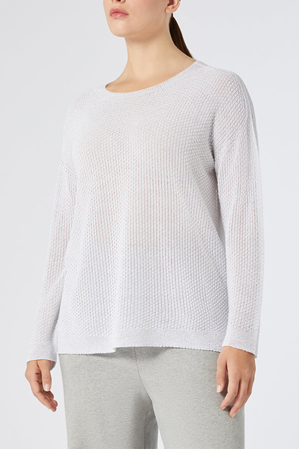 TEATINO WHITE LUREX COTTON SWEATER