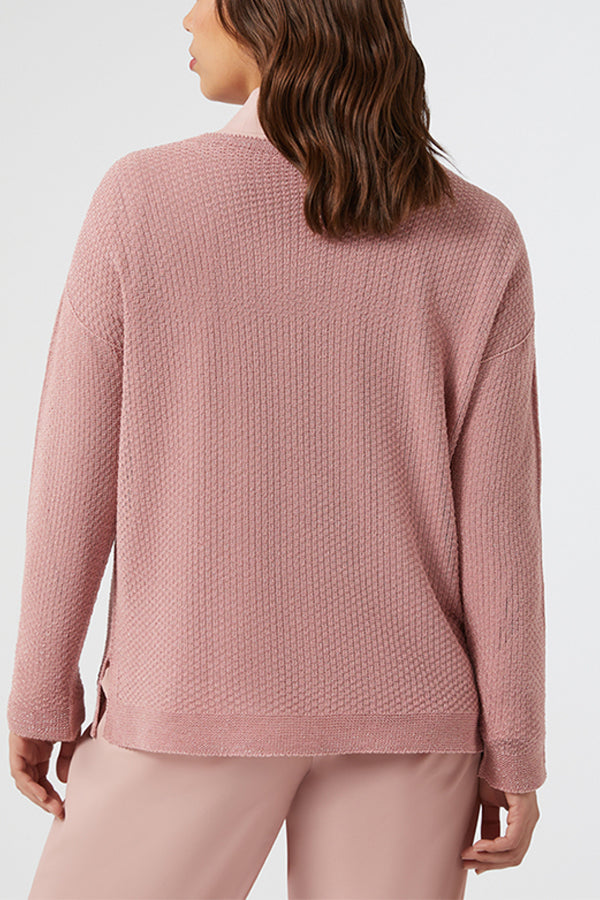 TEATINO PINK LUREX COTTON SWEATER