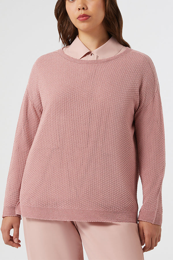 TEATINO PINK LUREX COTTON SWEATER