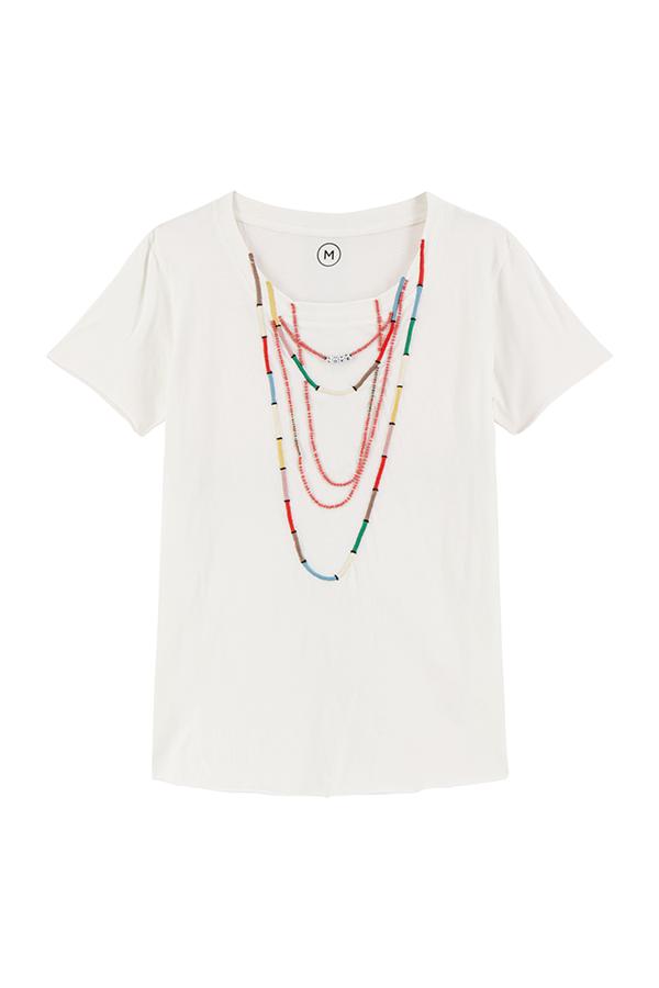 TORO NECKLACE PRINT WHITE T-SHIRT