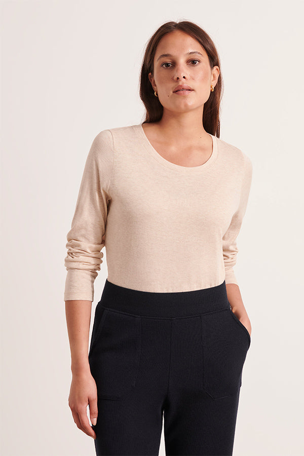 TOUCH12 BEIGE ROUND NECK T-SHIRT