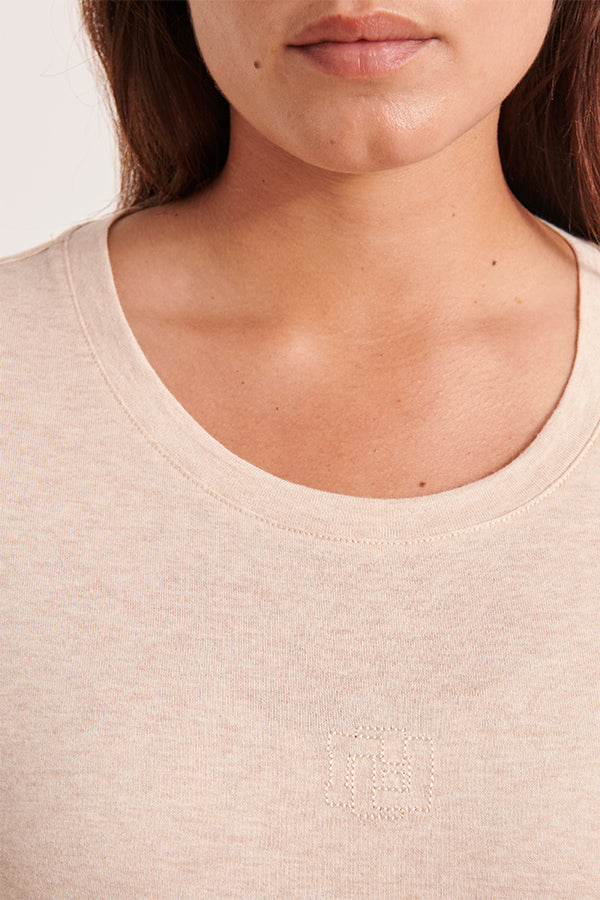 TOUCH12 BEIGE ROUND NECK T-SHIRT