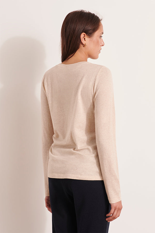 TOUCH12 BEIGE ROUND NECK T-SHIRT