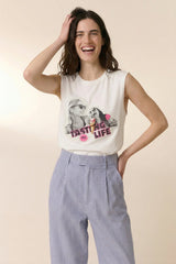 DODE TASTY OFF-WHITE SLEEVELESS T-SHIRT