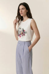 DODE TASTY OFF-WHITE SLEEVELESS T-SHIRT