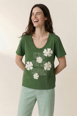 TIZIA SMILE GREEN T-SHIRT
