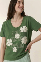 TIZIA SMILE GREEN T-SHIRT