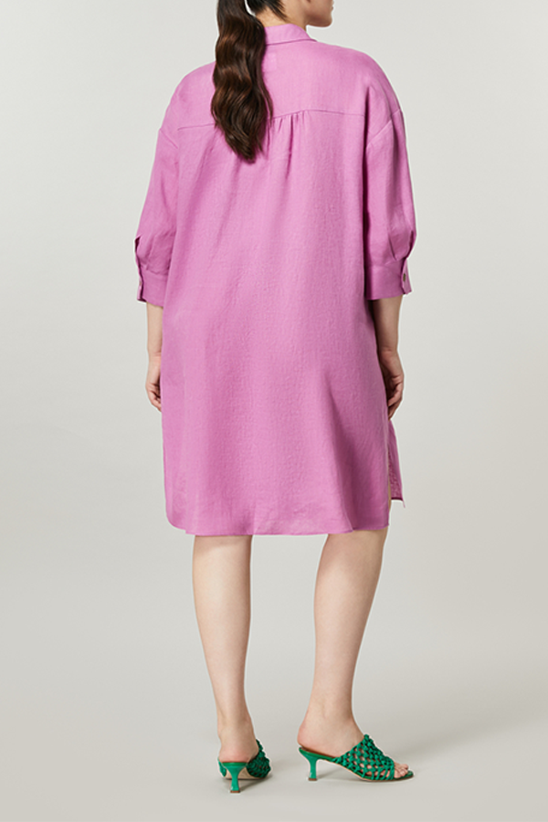 TUBO PEONY LINEN SHIRT DRESS