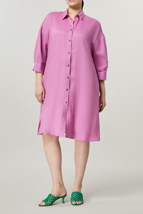 TUBO PEONY LINEN SHIRT DRESS