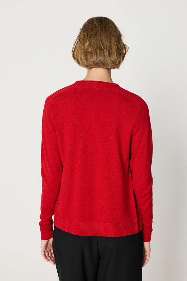 RED ROUND NECK TWIN SET