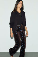 RENE BROWN FINE WOOL CARDIGAN