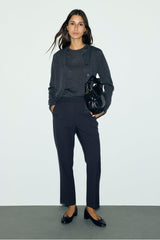 RENE CHARCOAL FINE WOOL CARDIGAN