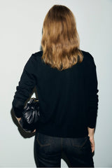 RENE BLACK FINE WOOL CARDIGAN