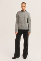 RYS CHUNKY HIGH-NECK LUREX SWEATER